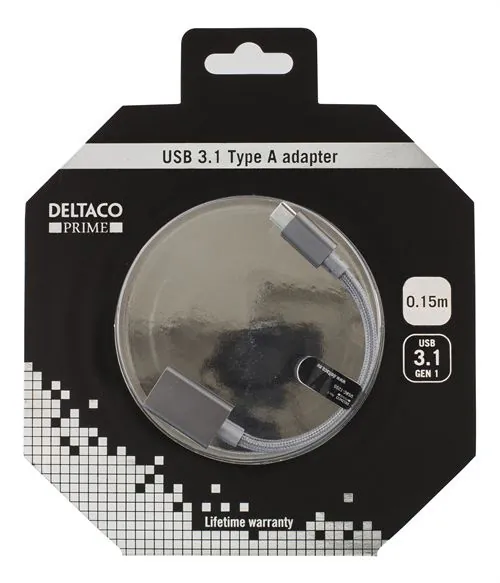 Deltaco USB-C – USB-A 3.1 Gen 1 -adapter