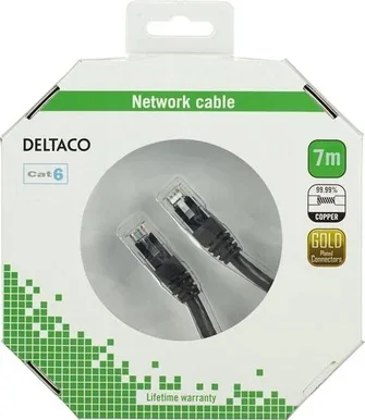 DELTACO TP-kabel Cat6 U/UTP Vit (F) 7m